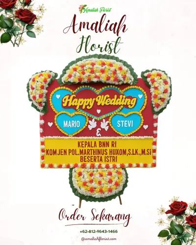 Karangan Papan Bunga Pernikahan di Watuurip